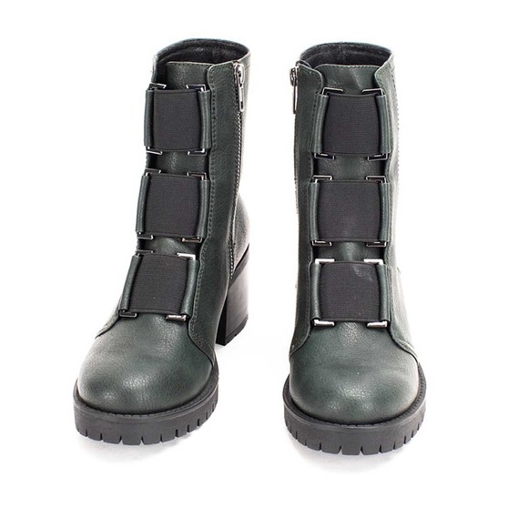 NWT YELLOW BOX YELLOWBOX “Telaviz” Combat Block Heel Boots - Picture 8 of 14